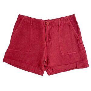 Matty M. Shorts linen Blend Elastic Waist Rolled Hem Clay Red SZ S NWT $58